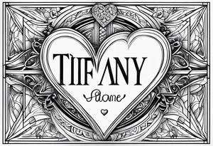 TIFFANY name, love heart on end tattoo idea
