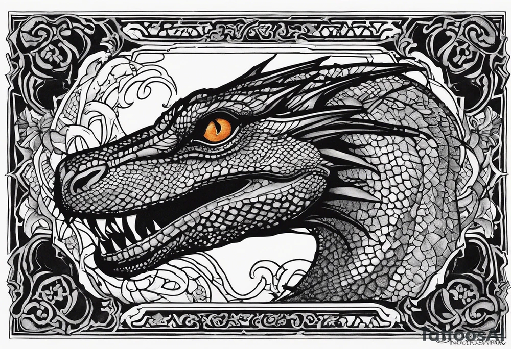 The Basilisk - if coming face to face with a large ugly lizard wasn't bad enough, this one will turn you to stone. You need a mirror to deflect its gaze back unto itself. Big nasty evil lizard. tattoo idea