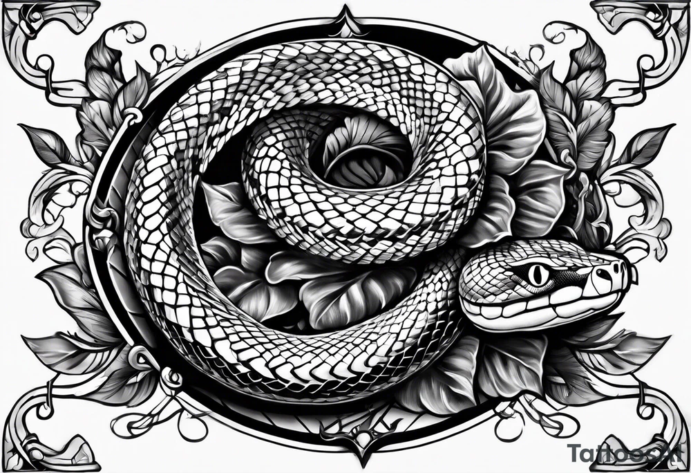 snake wrapped around a dagger tattoo idea