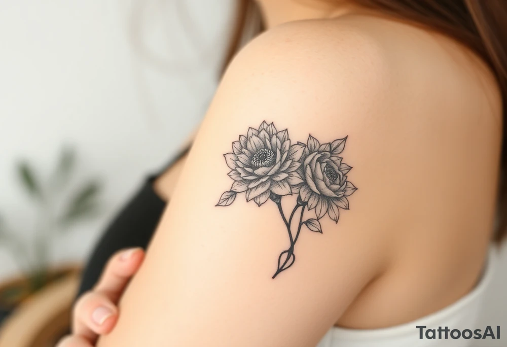 rose and chrysanthemum tattoo idea