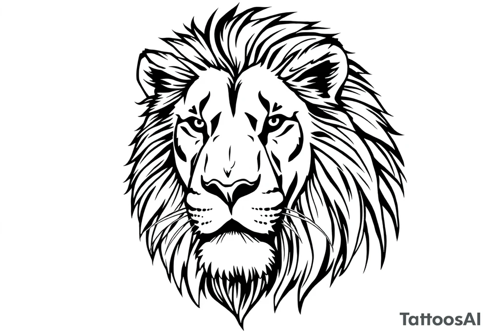 powerful majestic lion, close-up tattoo idea