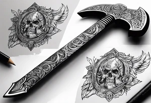 Valhalla sword axe tattoo idea