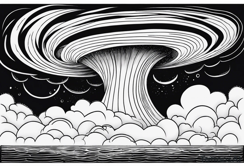 Clouds darkness hard core tornado downpour tattoo idea