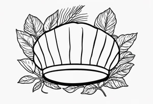 Coriander leaf, chef hat, chef knige, pizza slise also add syd 2015 pmq 2021 bne 2024 tattoo idea