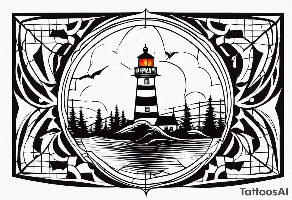 Leuchtturm Spinnennetz Feuer tattoo idea
