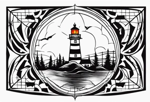 Leuchtturm Spinnennetz Feuer tattoo idea