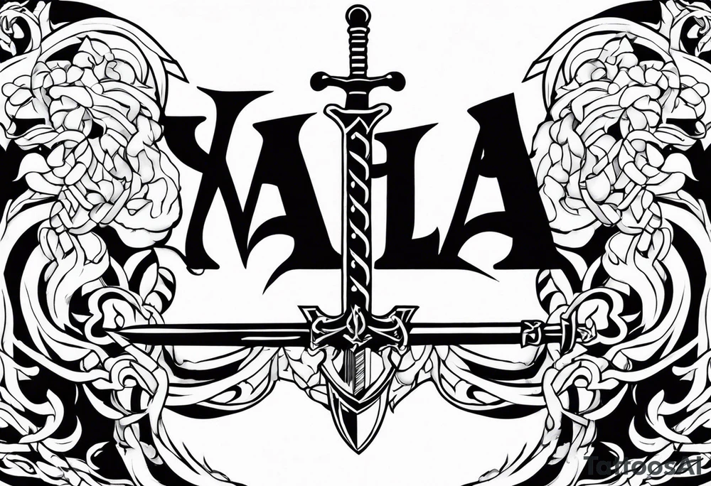 Valhalla sword fire chains tattoo idea
