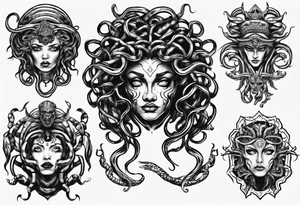 Dark dangerous Medusa tattoo idea