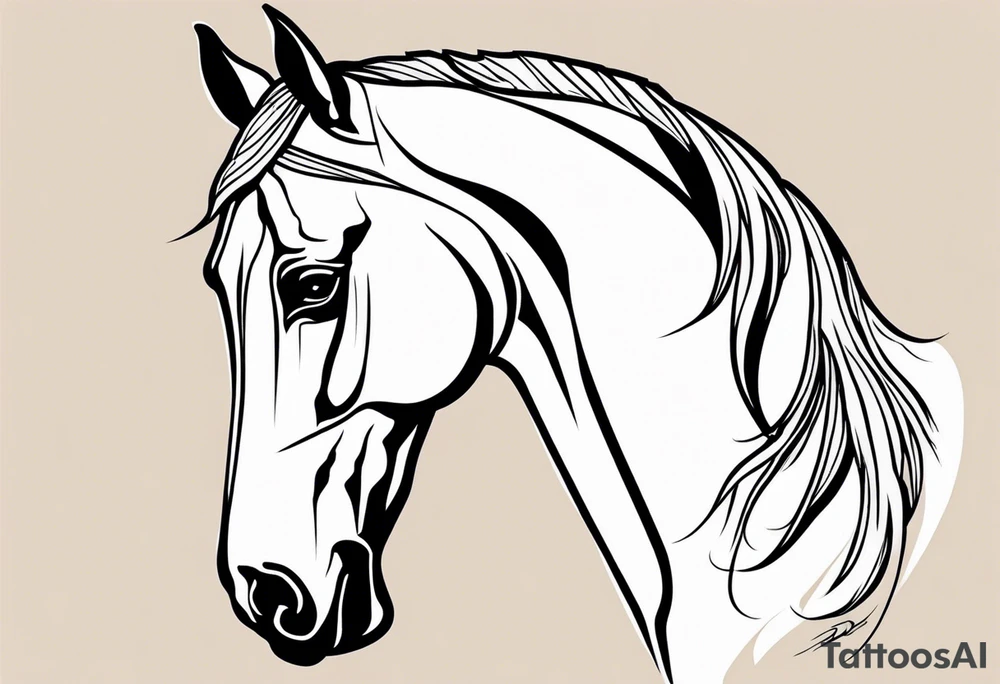 Horse portrait no shading tattoo idea