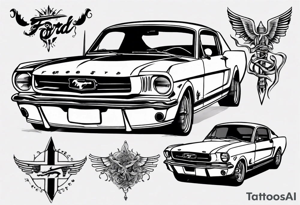 1966 ford mustang tattoo idea
