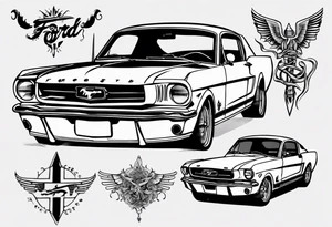 1966 ford mustang tattoo idea