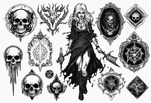 witch necromancer like a path of exile games tattoo idea