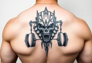 Sauron lifting weights tattoo idea