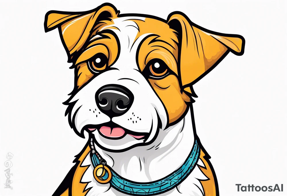 white and black 
mountain terrier named buddy tattoo idea