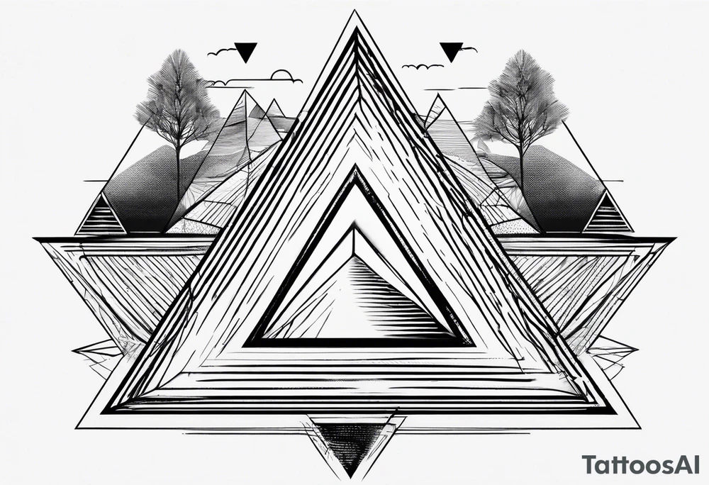 A triangle with nothing inside of it very simple, just 5 lines tattoo idea