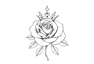 A Rose with a kings crown on it tattoo idea