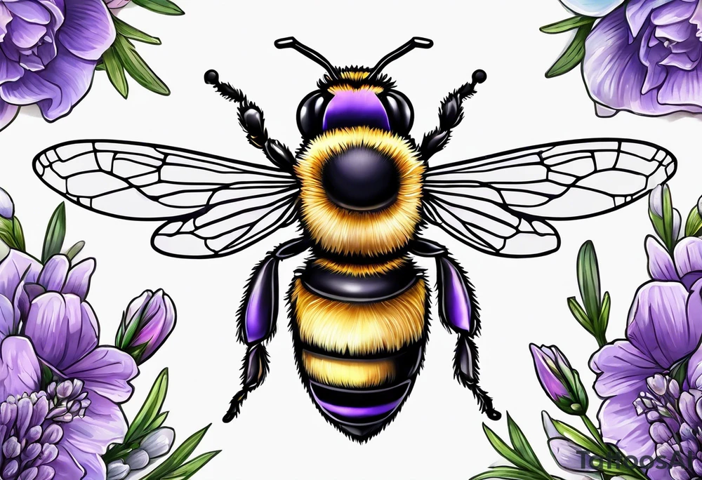 Bee and lavender tattoo idea