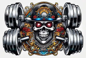 Dumbbell and strength mindset tattoo idea