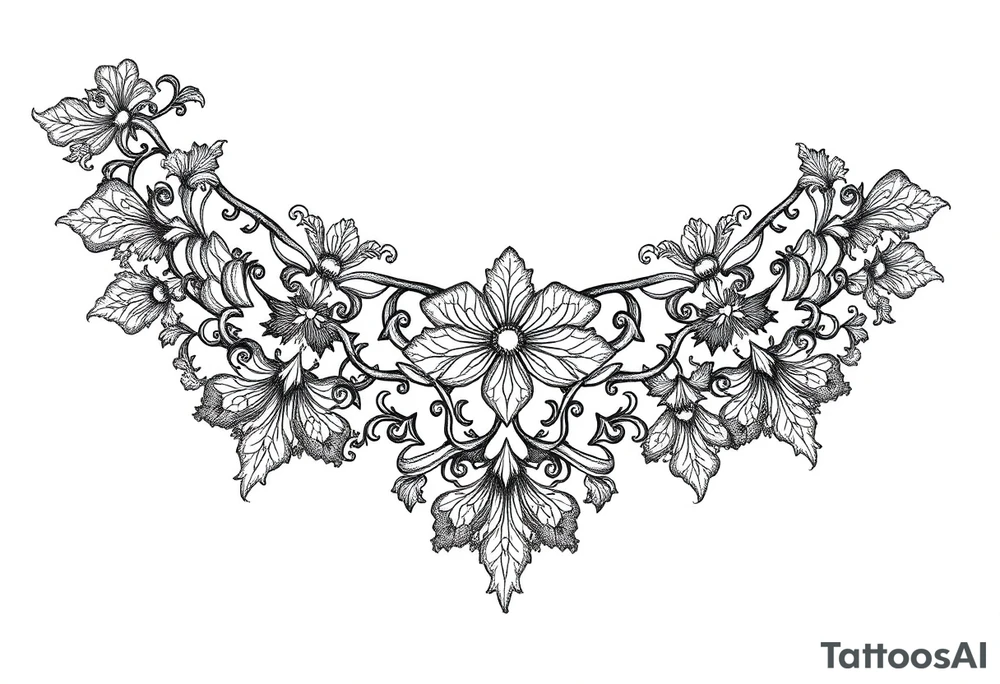 Lace pattern tattoo idea