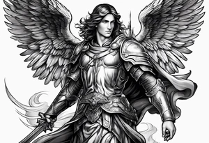 Michael the Archangel protecting someone tattoo idea