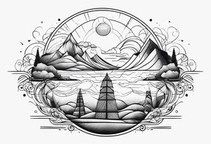 geography, all cultures of the world, abstract, simple tattoo idea