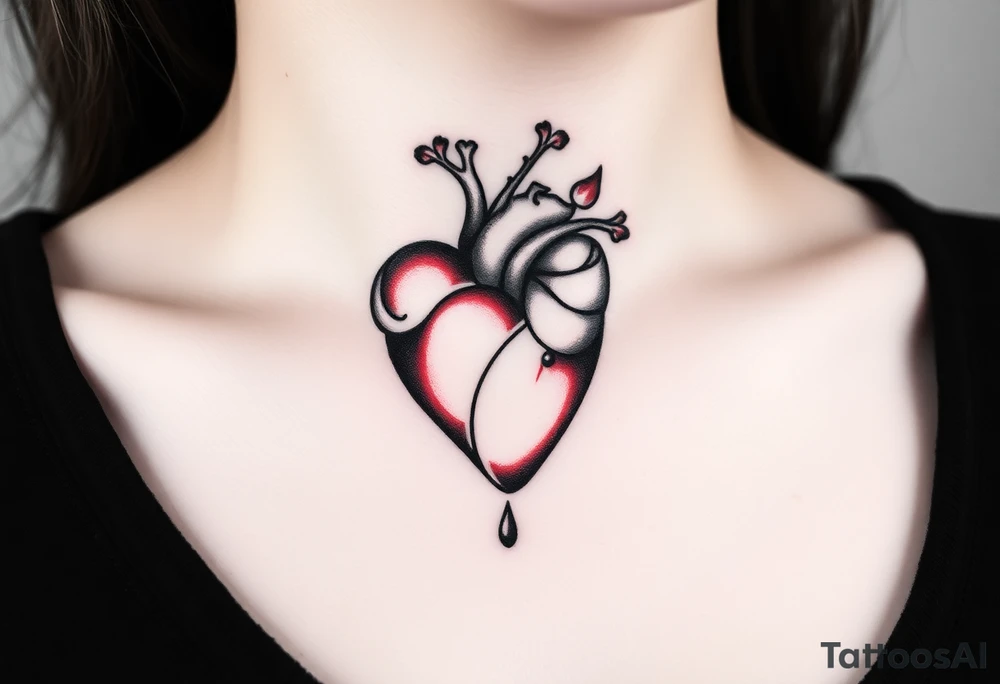 red heart tattoo idea