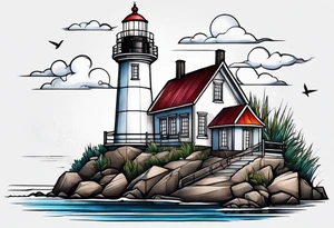 lighthouse a bit realist tattoo idea