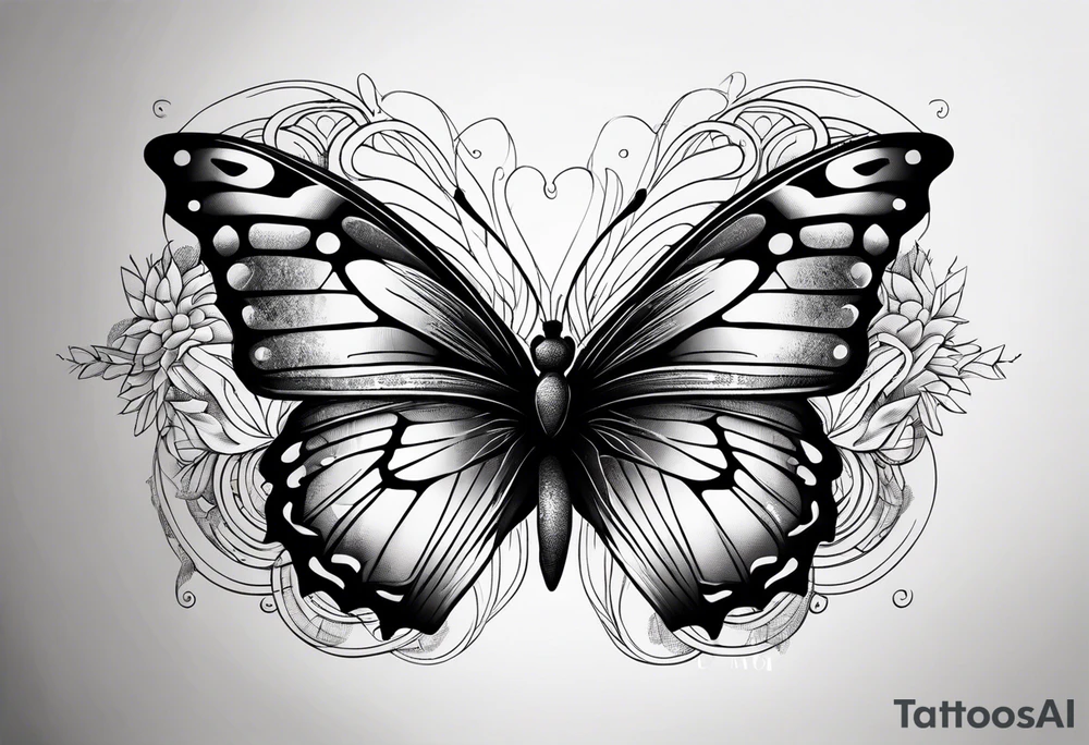 Butterfly with a depression quote tattoo idea