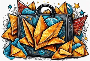 Bag of Cool ranch doritos tattoo idea