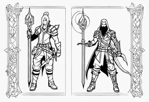 The arcane lega of legends on the left is Vi, on the right is Jinx tattoo idea