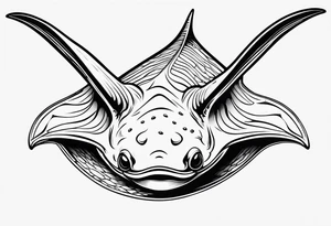 Smiling cownose ray tattoo idea