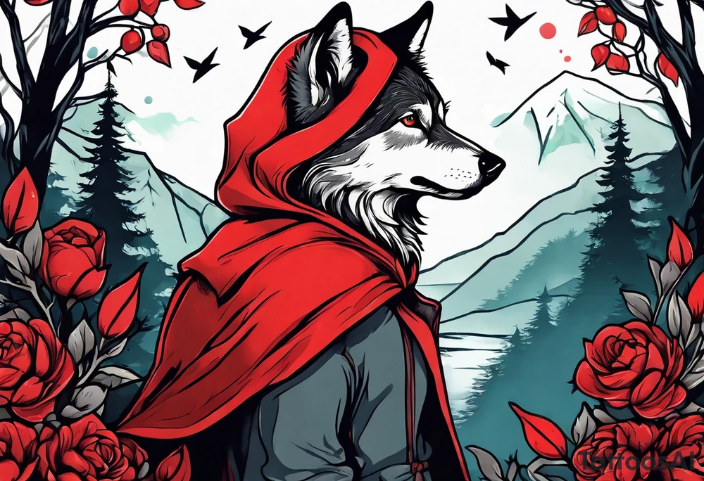 male version of little red riding hood tattoo idea