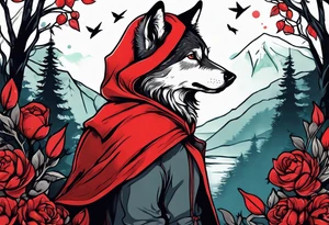 male version of little red riding hood tattoo idea
