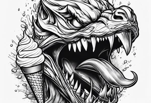 Venom eating ice cream cone tattoo idea