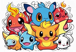 Calcifer, Chimchar, Toothless, Stitch, Kirby, Ponyo tattoo idea