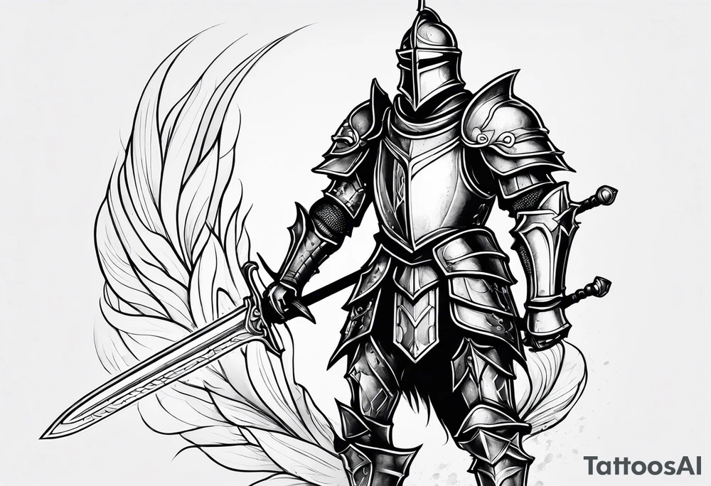 knight with heavy armor tattoo idea