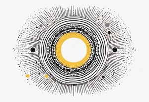 simple sunshine shape made of dots tattoo idea