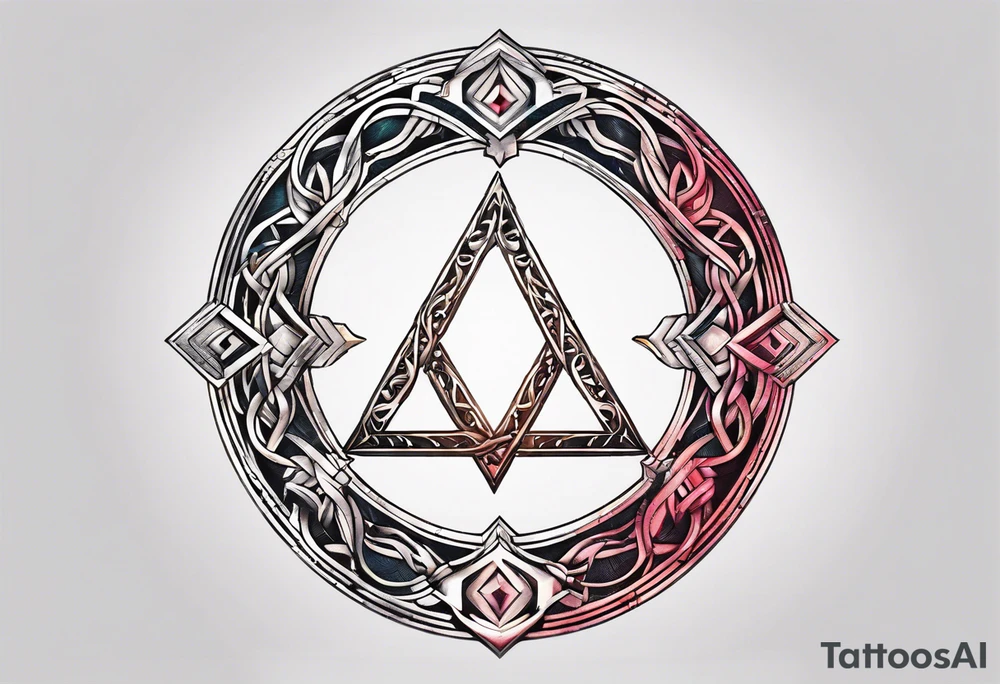 letter delta inside a chain circle, subtle, womanly, simplistic tattoo idea