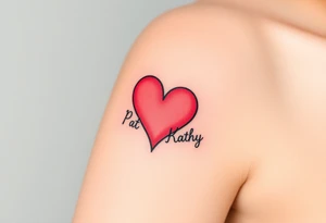 heart.  Somewhere has names pat and kathy tattoo idea