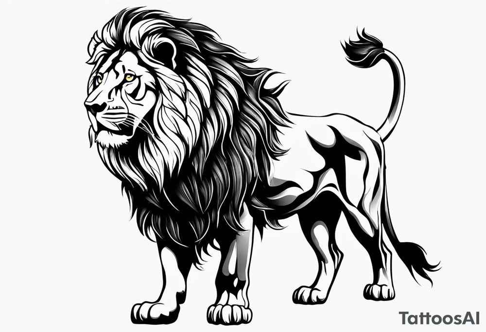 powerful majestic lion tattoo idea