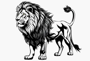 powerful majestic lion tattoo idea