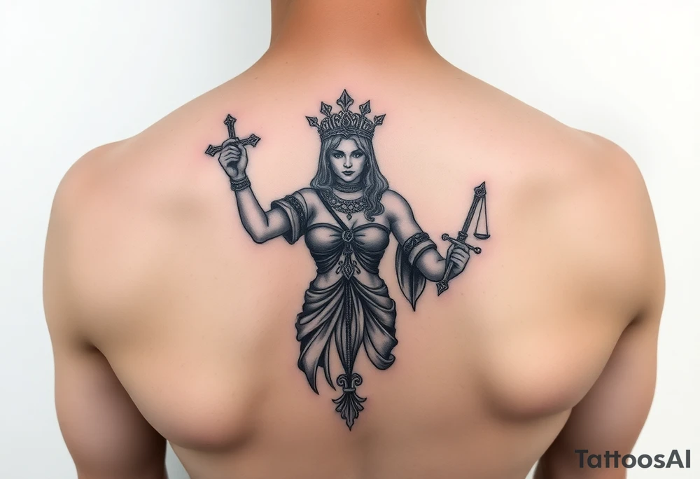 La dama de la justicia tattoo idea