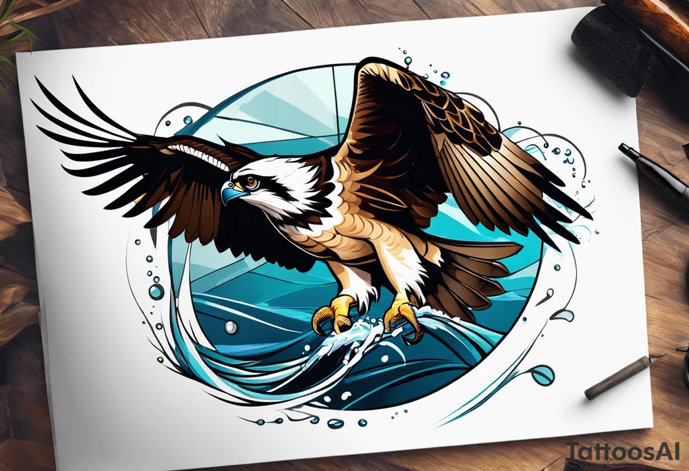 osprey catching fish tattoo idea