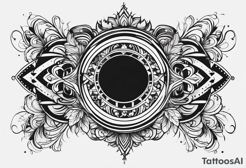 simple lines armband and back tattoo idea