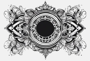 simple lines armband and back tattoo idea