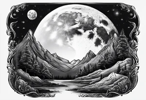 Realistic moon tattoo idea