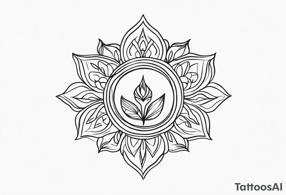 small minimalistic soft spiritual
 motif no border tattoo idea