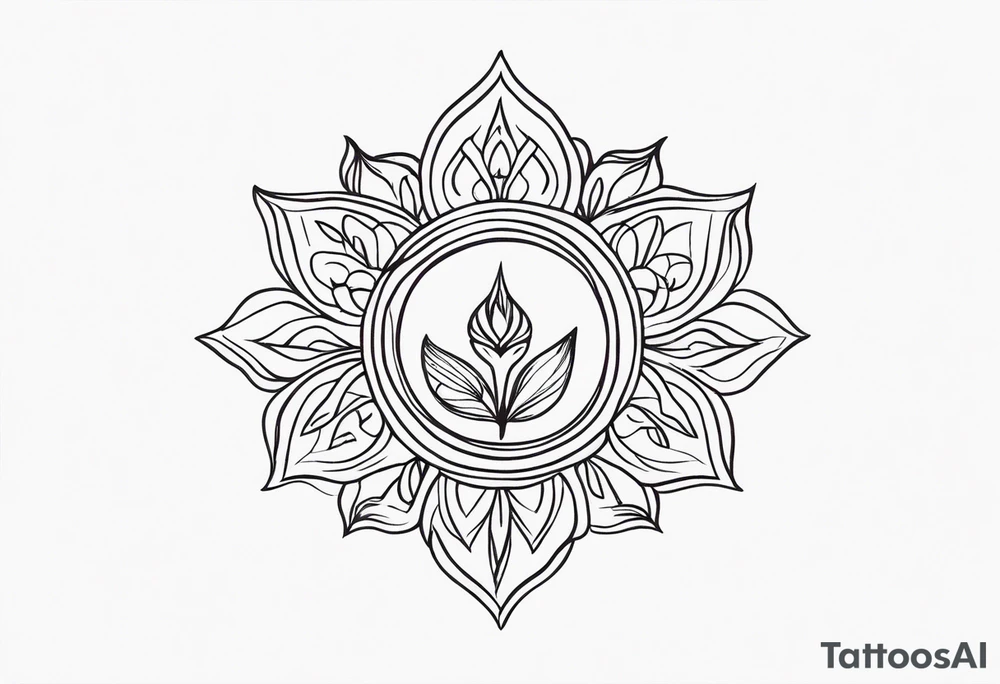 small minimalistic soft spiritual
motif no border tattoo idea