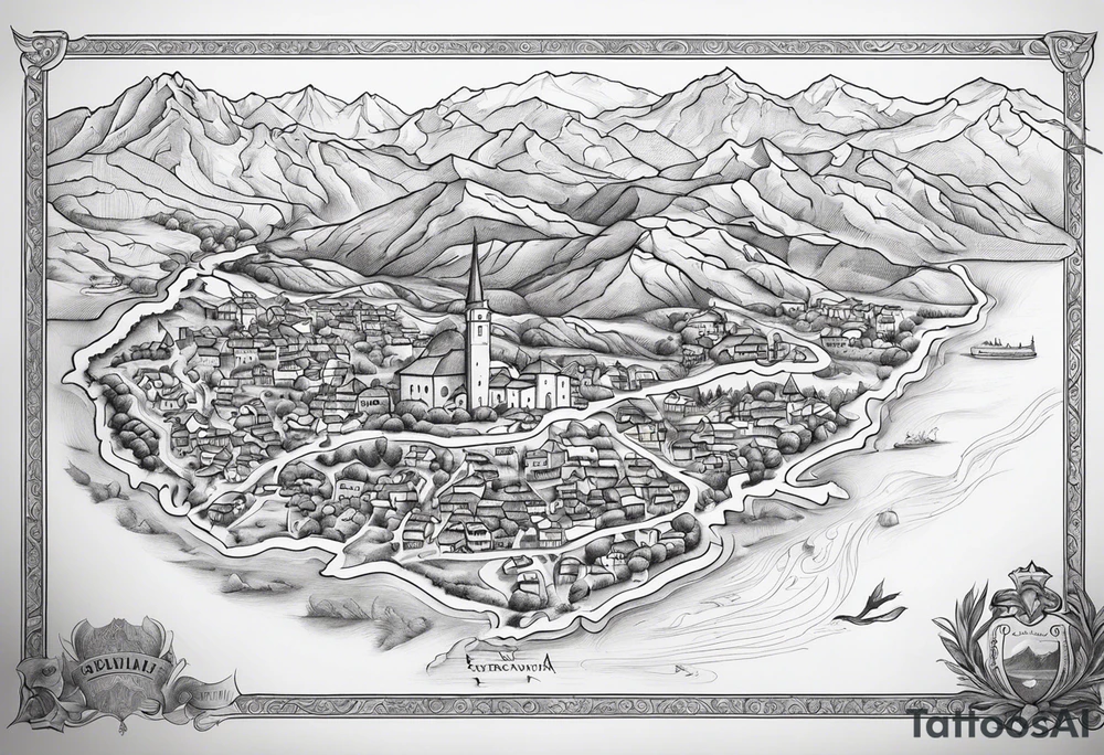 Bosnian Borders:
"Let the outline of Bosnia and Herzegovina’s borders be the central focus of the tattoo. Use thin lines to draw the country’s shape, making it clear and elegant."
"Place the map centrally, symbolizing your connection to the homeland." tattoo idea