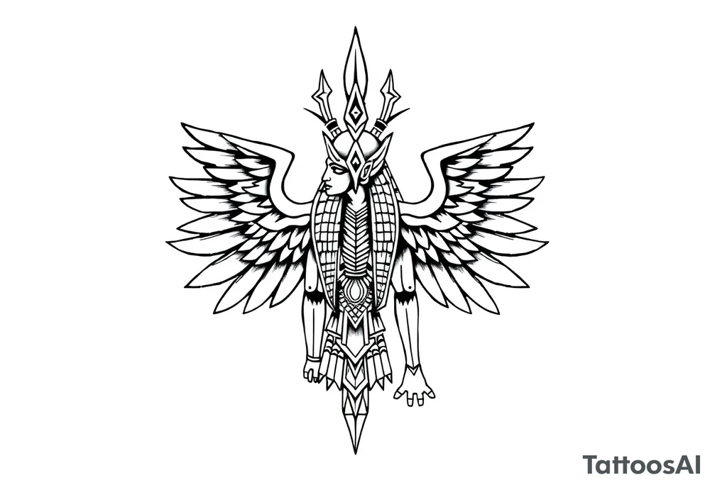 Enlil anunnaki god with his name above tattoo idea